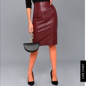 Lulu’s vegan leather pencil skirt